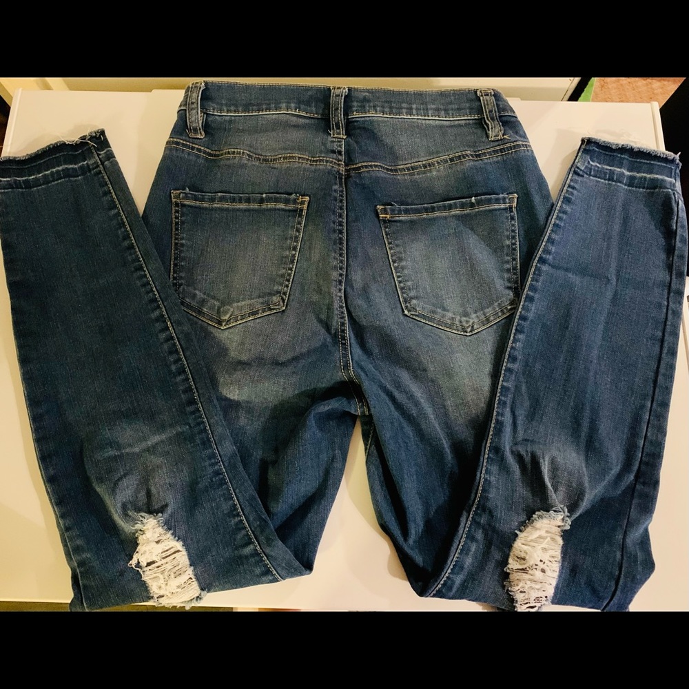 Used High Waisted Distressed Jeans. - Picture 2 of 2